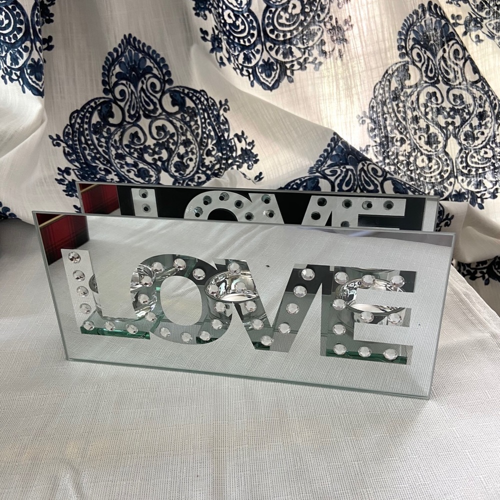 Love mirror tea light candle ornament